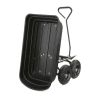 Garden Dump Cart with Steel Frame and 10-in. Pneumatic Tires;  600-Pound Capacity;  Black - 38.70" x 20.00" x 19.50"