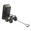 Garden Dump Cart with Steel Frame and 10-in. Pneumatic Tires;  600-Pound Capacity;  Black - 38.70" x 20.00" x 19.50"