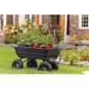 Garden Dump Cart with Steel Frame and 10-in. Pneumatic Tires;  600-Pound Capacity;  Black - 38.70" x 20.00" x 19.50"