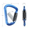 Heavy Duty 30KN Auto Locking Climbing Carabiner Clips Twist Lock