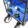 Extra Large Collapsible Garden Cart with Removable Canopy;  Folding Wagon Utility Carts with Wheels and Rear Storage;  Wagon Cart for Garden;  Camping