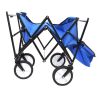 Extra Large Collapsible Garden Cart with Removable Canopy;  Folding Wagon Utility Carts with Wheels and Rear Storage;  Wagon Cart for Garden;  Camping