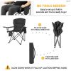 Oversized Heavy Duty Camping Chairs 2 Pack;  Padded Compact Folding Portable Chair with Cooler Cup Holder Side Pocket for Outdoor Sports Lawn Backyard