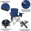 Oversized Heavy Duty Camping Chairs 2 Pack;  Padded Compact Folding Portable Chair with Cooler Cup Holder Side Pocket for Outdoor Sports Lawn Backyard