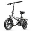 Electric Bike 500W Electric Commuter Bikes;  Folding Mini Ebike 14'' Electric Bicycle with 48V 18Ah Battery;  21MPH Adults/Teens City E Bike